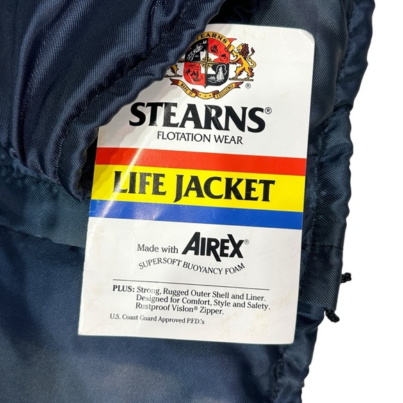 Vintage 90s Stearns Flotation Coast Guard PFD III Hooded Full Zip Coat Jacket - Picture 4 of 7